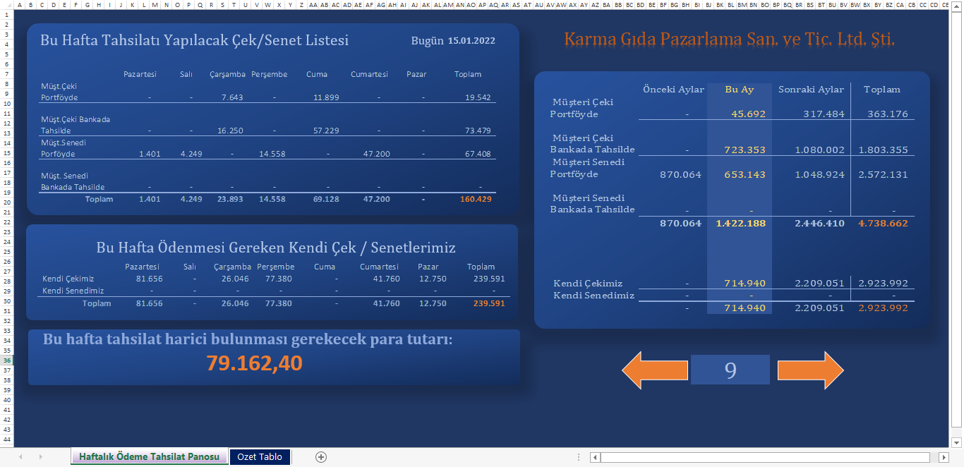 Logo Go 3 Kullananlar İşletme Yöneticileri İçin Haftalık Ödeme Tahsilat Raporu Excel Ortamında - Ozan Bilgisayar Ticari Yazılım Danışmanlık