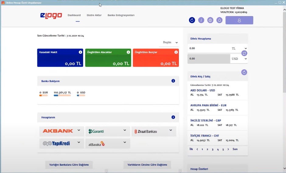 Online Hesap Özeti Dashboard - Ozan Bilgisayar Ticari Yazılım Danışmanlık