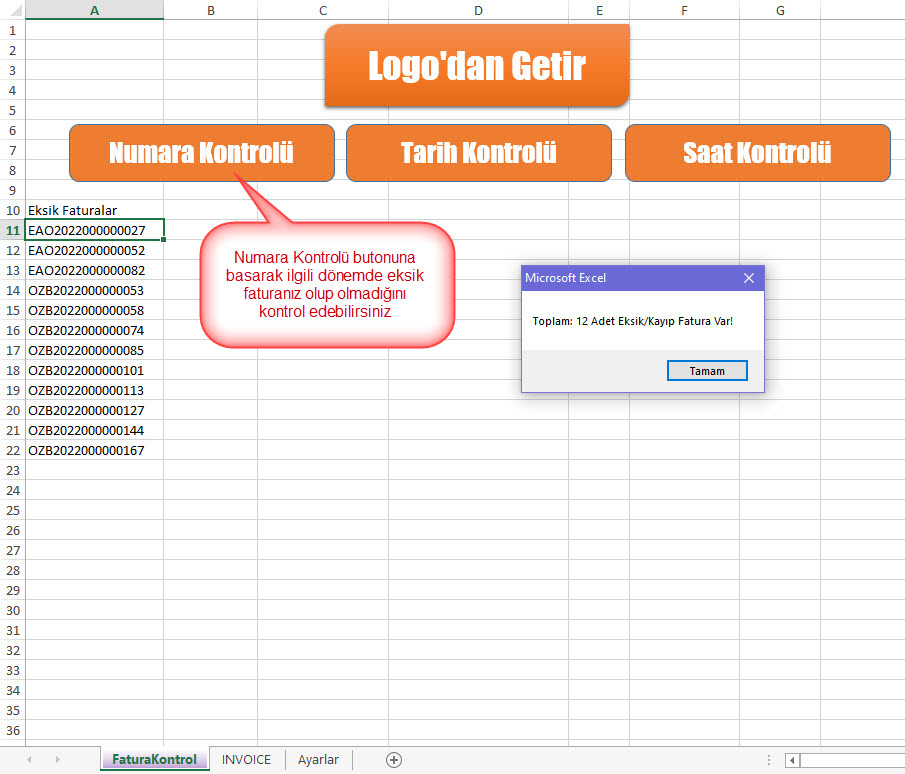 Logo Fatura Kontrol - Ozan Bilgisayar Ticari Yazılım Danışmanlık Diyarbakır Logo Bayisi