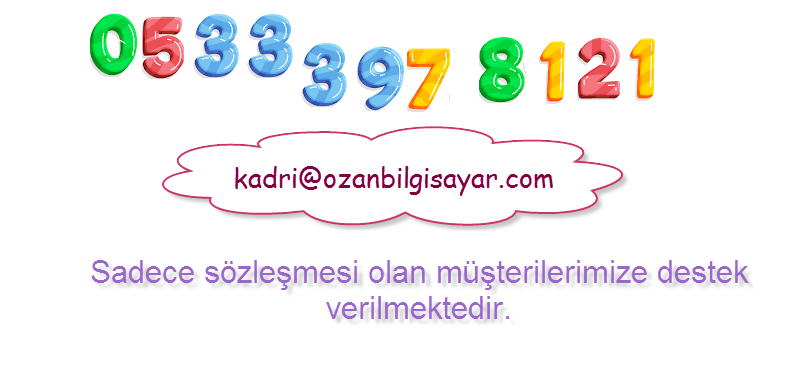 İletişim Bilgilerimiz - Ozan Bilgisayar Ticari Yazılım Danışmanlık